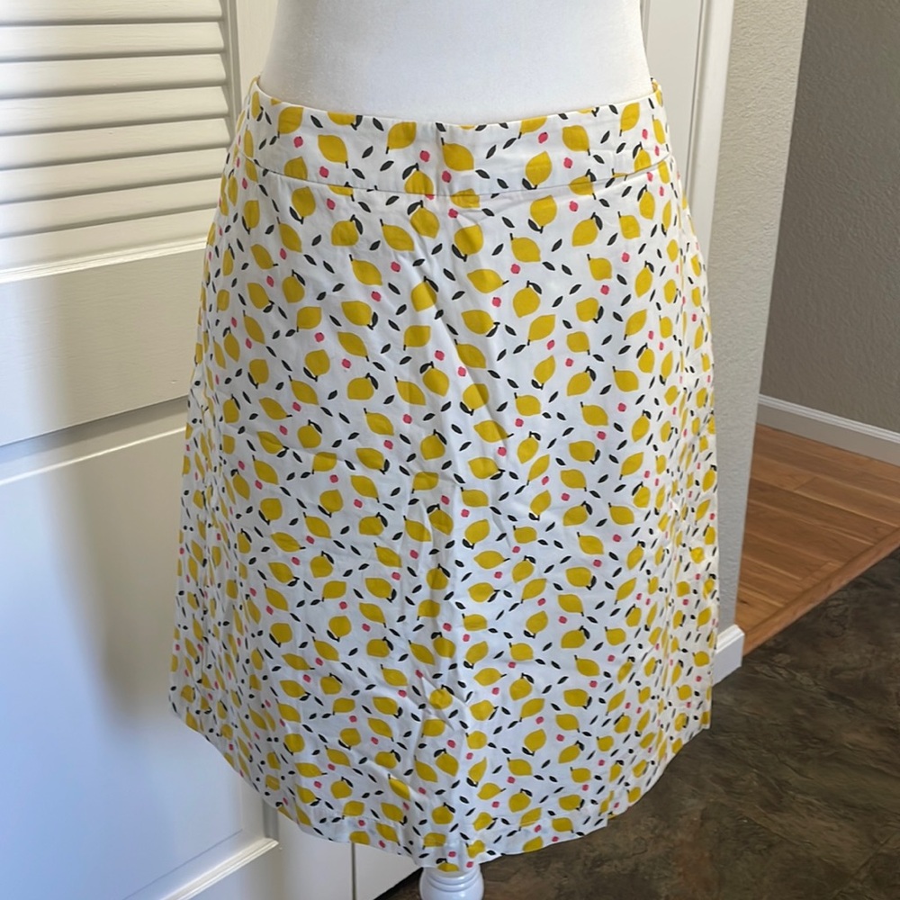 NWT Boden Francesca Cotton Lemons A-Line Skirt 10R US
